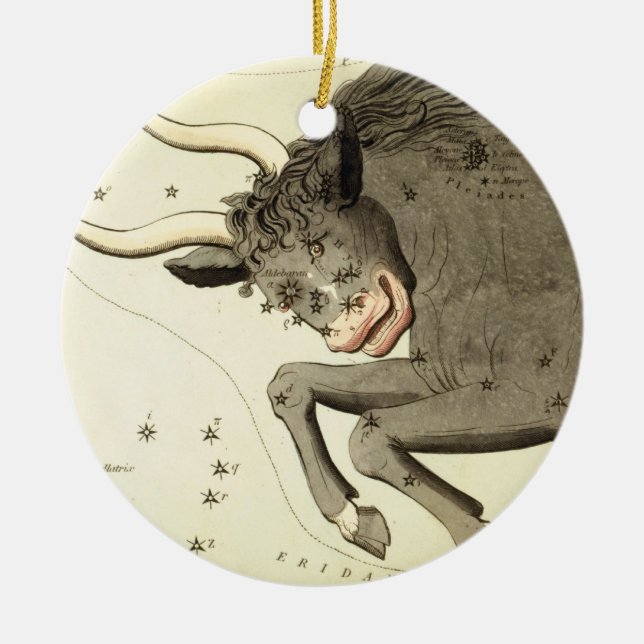 Zodiac-Zeichen: Taurus-Ornament Keramik Ornament (Vorne)
