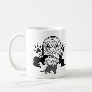 Zodiac-Zeichen und Matching-Haustiere. Aries.Ferre Kaffeetasse