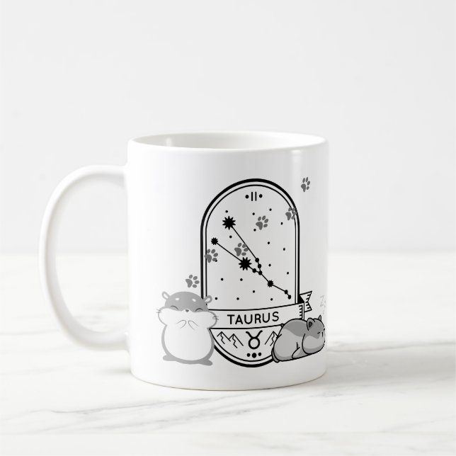 Zodiac-Zeichen und Matching-Haustiere. Taurus - Ha Kaffeetasse (Links)