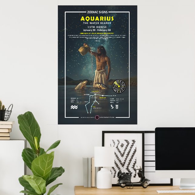 Zodiac-Zeichen von Aquarius Poster (Heimbüro)