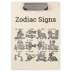 Zodiac-Zeichen-Zwischenablage Klemmbrett