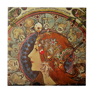 Zodiak Woman von Mucha Fliese