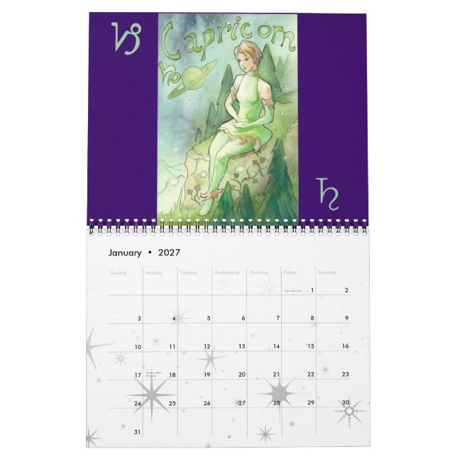 Zodiakalender 2 kalender (Jan 2027)