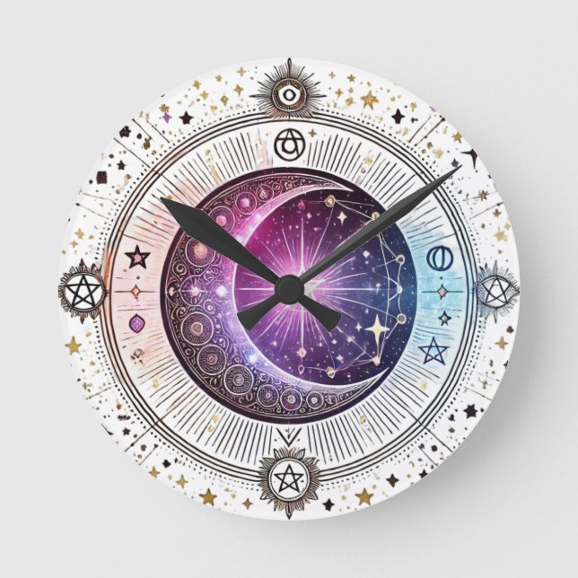 Zodiakatastrologie Runde Wanduhr (Vorderseite)