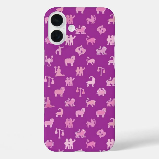 Zodiaktsymbole, mittlerer lila Hintergrund Case-Mate iPhone Hülle (Rückseite)