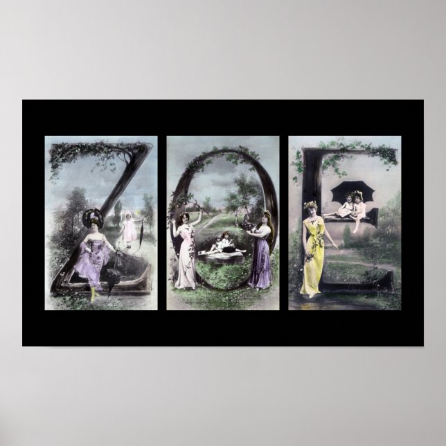 ZOE Alphabet Letter Name Art Poster (Vorne)