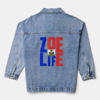 Zoe Life Haitian Pride Perfect Haiti Flaggentag Ma Jeansjacke
