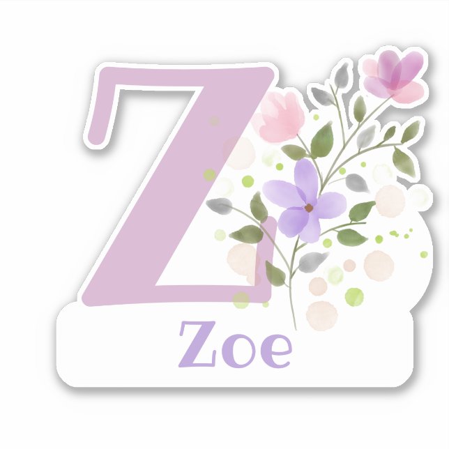 Zoe mit dem Letter Z-Aufkleber-Ausschnitt Aufkleber (Vorderseite)