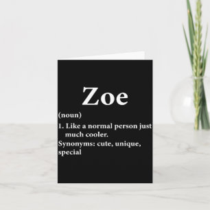 Zoe Namensdefinition Lustig D  Karte