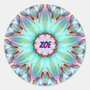 ZOE ~ Personalisierte Paua Muschel Sticker Fraktal