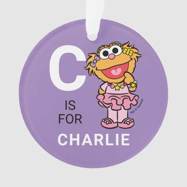 Zoe | Personalisierter Name mit Foto Ornament (Vorderseite)