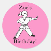 Zoe's Birthday Karate Aufkleber