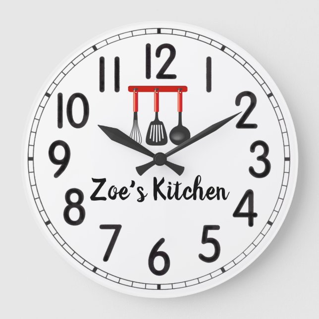 Zoe's Kitchen Large Clock Große Wanduhr (Vorderseite)