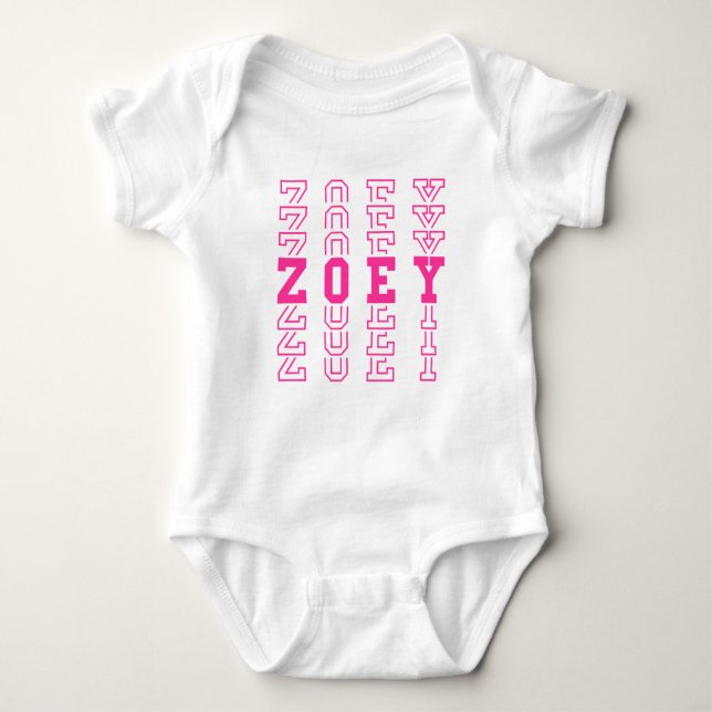 Zoey Custom Girl Name Baby Strampler (Vorderseite)