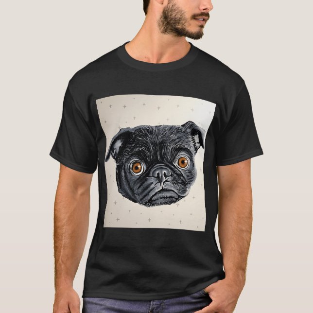 Zoey der strahlende Mops T-Shirt (Vorderseite)