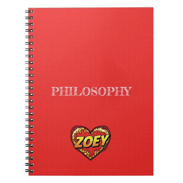 Zoey Heart Red Notizblock (Vorderseite)