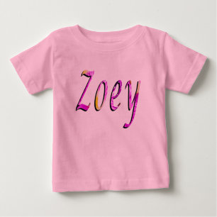 Zoey, Name, Logo, Baby Girl Pink T - Shirt