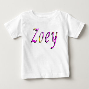 Zoey, Name, Logo, Baby Girls Pink Raglan T - Shirt