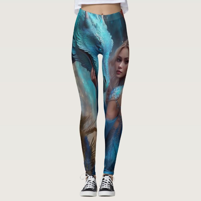 Zoey und Blue Dragon Leggings (Vorderseite)