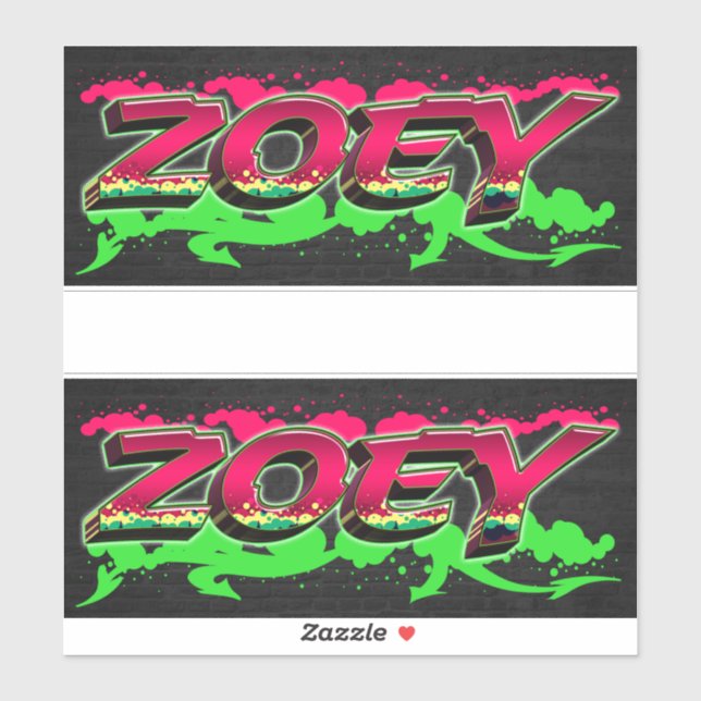 Zoey Vorname Name Graffiti Aufkleber Sticker (Blatt)