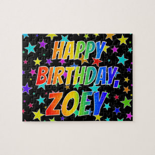 "ZOEY" Vorname, Spaß "GLÜCKLICHER GEBURTSTAG" Puzzle