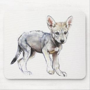 Zögernarabischer Wolf-Welpe 2009 Mousepad