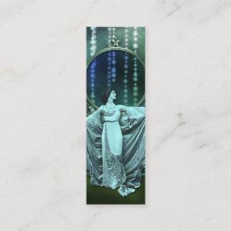 Zohara: Art Deco Frau in Aqua und Grün Mini Visitenkarte