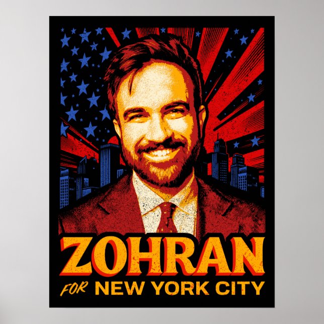 Zohran Mamdani for New York Mayor 2025 election Poster (Vorne)