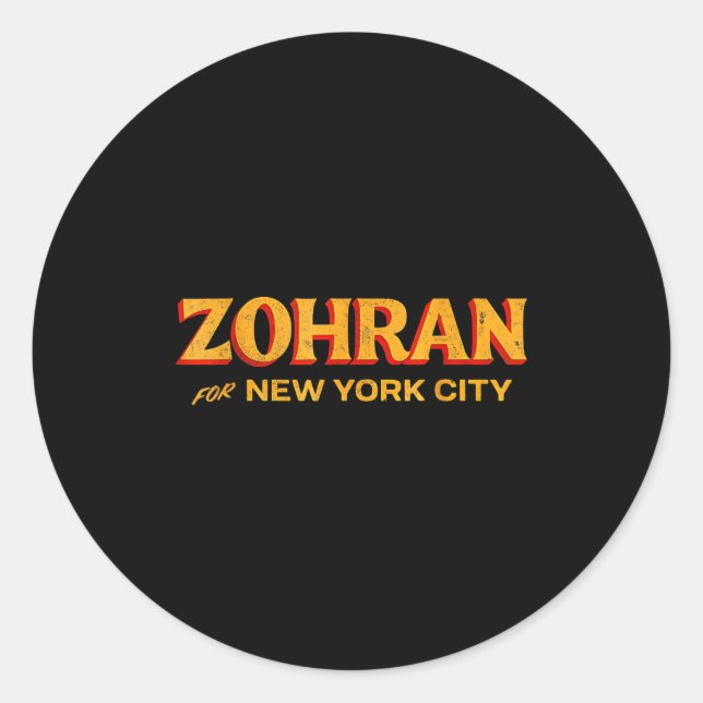 Zohran Mamdani For Nyc Mayor Funny Cool Trendy Pro Runder Aufkleber (Vorderseite)