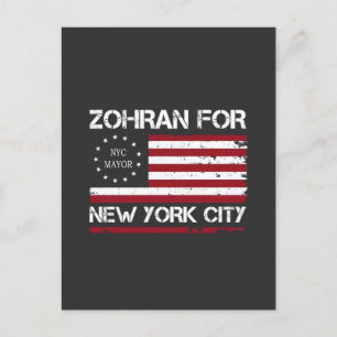 Zohran Mamdani für Bürgermeister von NYC mit US-Fl Postkarte