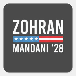 Zohran Mamdani NYC Bürgermeister Kandidat USA Flag Quadratischer Aufkleber