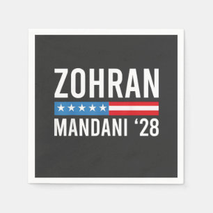 Zohran Mamdani NYC Bürgermeister Kandidat USA Flag Serviette