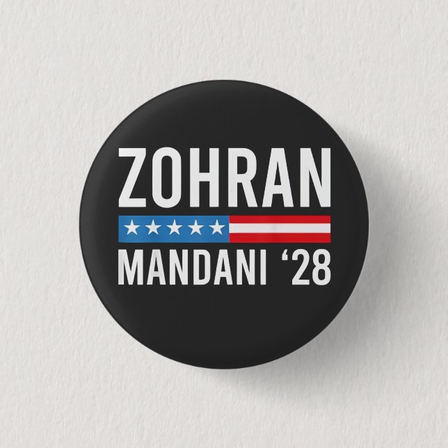 Zohran Mamdani NYC Mayor Candidate USA Flag Button (Vorderseite)