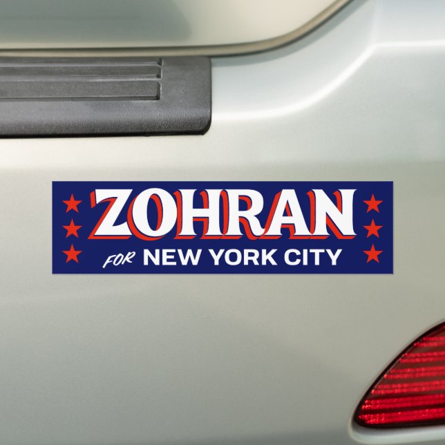 Zohran Mamdani NYC Red White Blue 2025 Autoaufkleber (Auf Auto)
