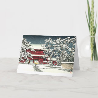 "Zojoji in Snow" von Kawase Hasui 川 瀬 巴 Feiertagskarte