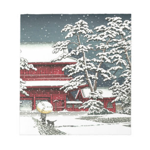 "Zojoji in Snow" von Kawase Hasui 川 瀬 巴 Notizblock