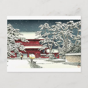 "Zojoji in Snow" von Kawase Hasui 川 瀬 巴 Postkarte