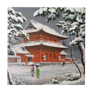 Zojoji Tempel Schnee Tsuchiya Koitsu in der Fliese