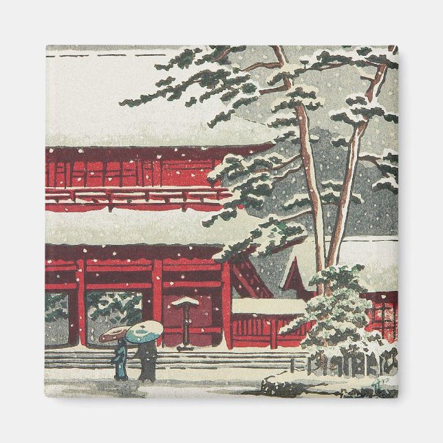 Zojoji Temple Hasui Kawase shin hängende Landschaf Magnet (Vorne)