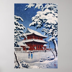 Zojoji Temple in Snow von Tsuchiya Koitsu Poster