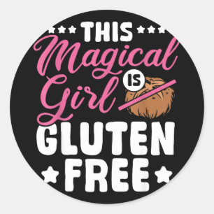 Zöliakie Frauen Diese magische Figur ist Gluten Runder Aufkleber