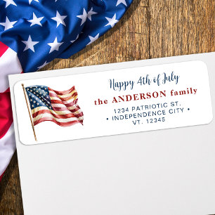 Zoll 4. Juli US-amerikanische Flag-Rücksendeadress