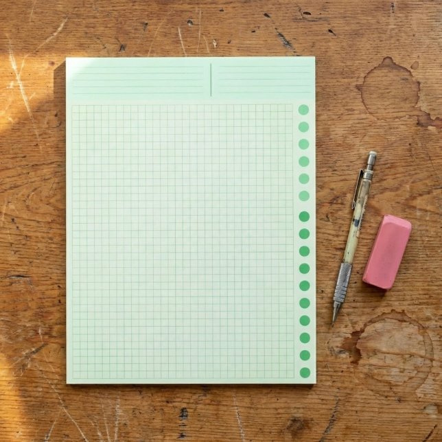 (Zoll-gerastert, kariert) grünes leeres Gitternetz Notizblock (promotional green Engineering Graph Pad ruled Company math)