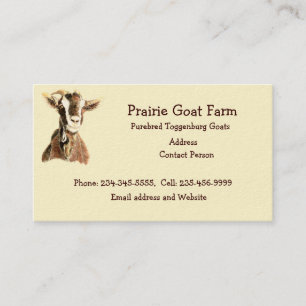 Zollamtliche Ziegenfarm Animal Business Card Visitenkarte