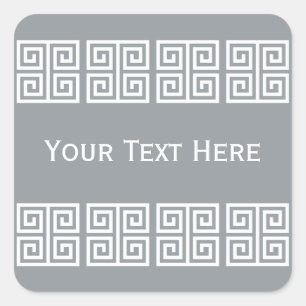 Zollaufkleber für griechische Muster Quadratischer Aufkleber