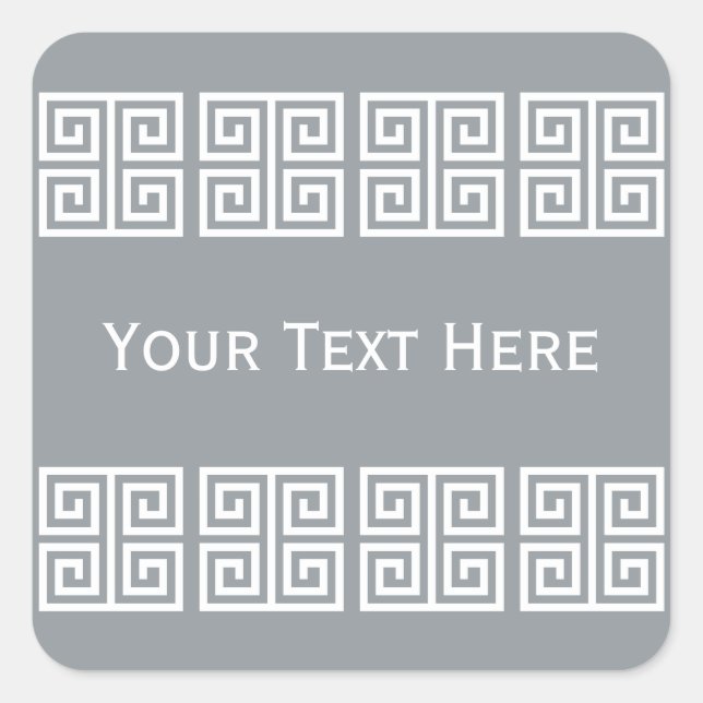 Zollaufkleber für griechische Muster Quadratischer Aufkleber (Vorderseite)