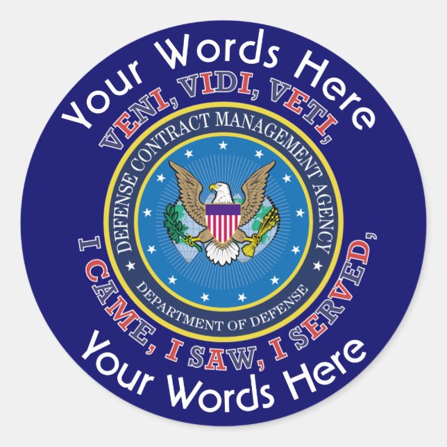 Zollaufkleber für Verteidigungsaufträge Runder Aufkleber (Vorderseite)