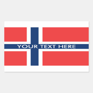Zollaufkleber unter norwegischer Flagge Rechteckiger Aufkleber