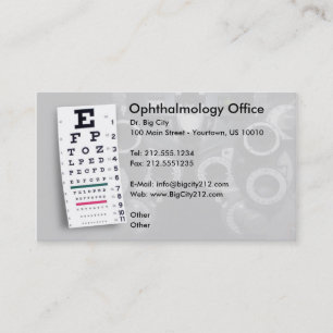 ZOLLBARE Ophthalmologie-Visitenkarte Terminkarte