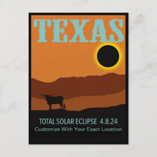 ZOLLBARE Texas Eclipse Postkarte
